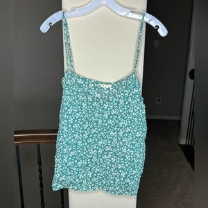 ANA A New Approach Floral Cotton Blend Tank Top XXL Green